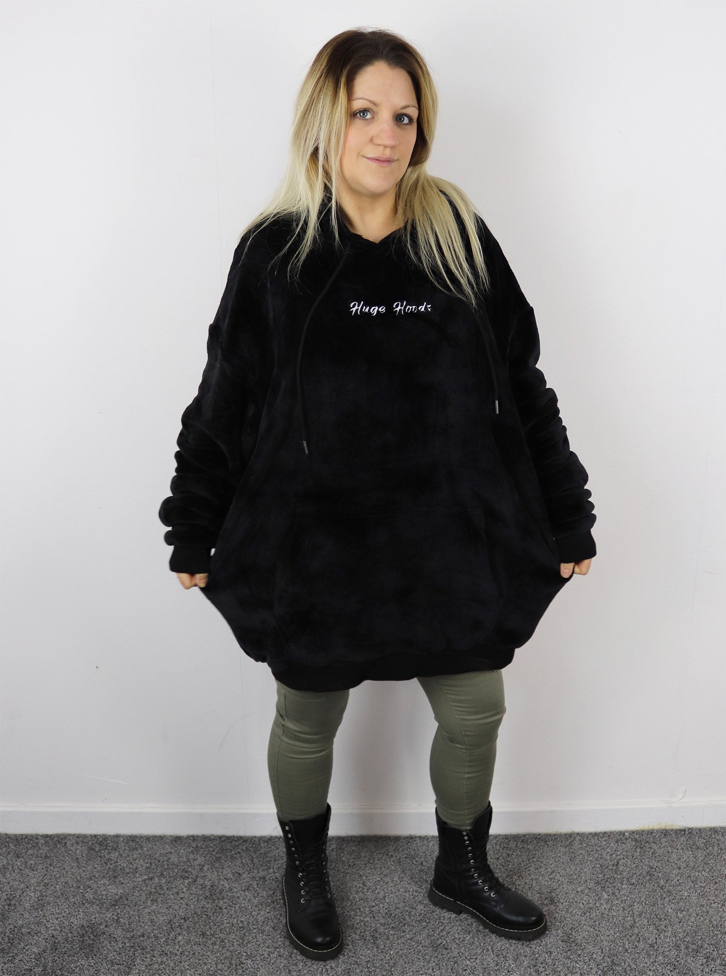 Huge Hoods Fur Black Oversized Original Hoody